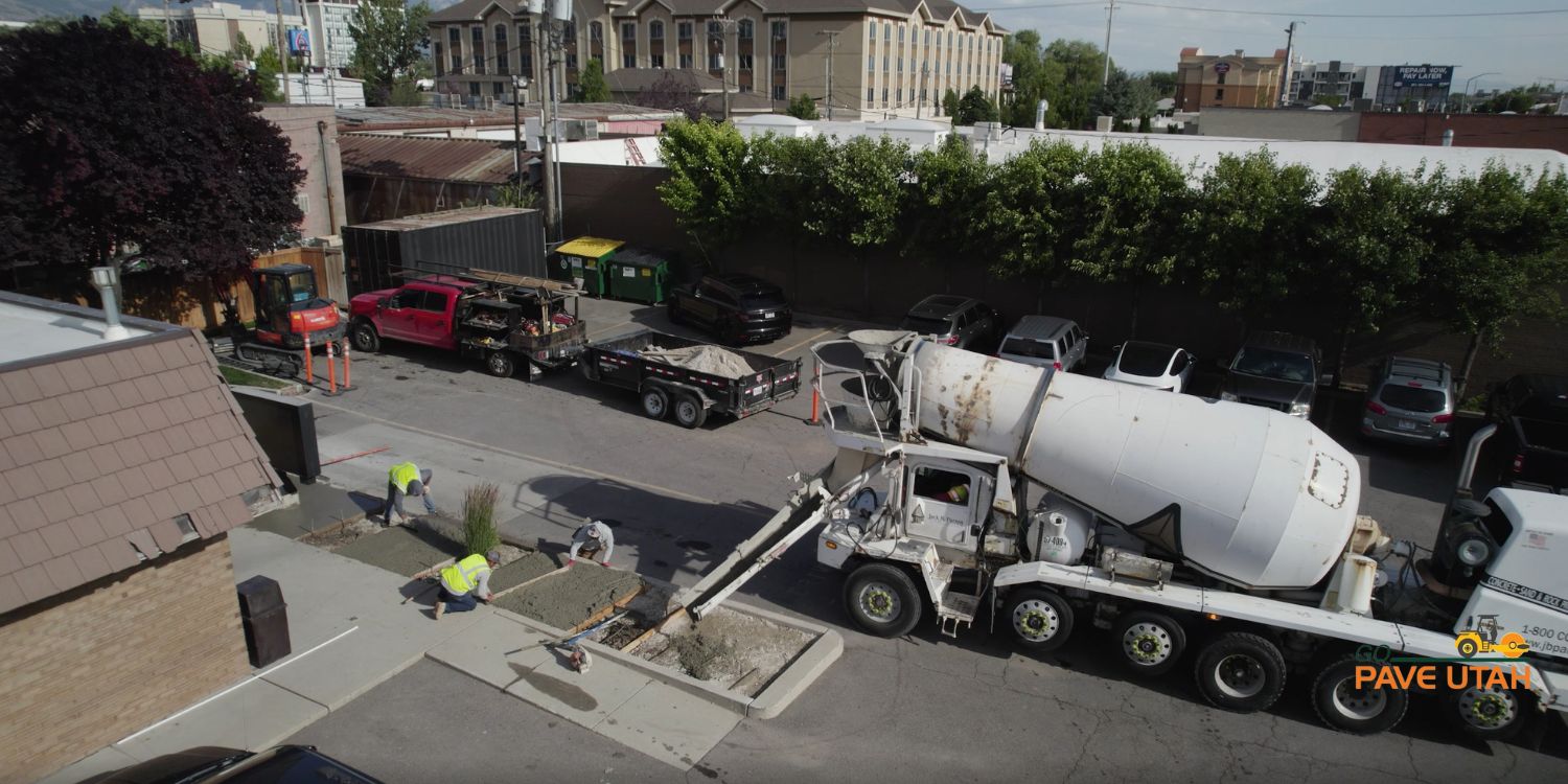 Commercial Property Concrete Pouring Service from Go Pave Utah