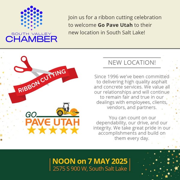 Go Pave Utah Ribbon Cutting with South Valley Chamber